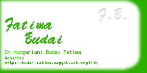 fatima budai business card